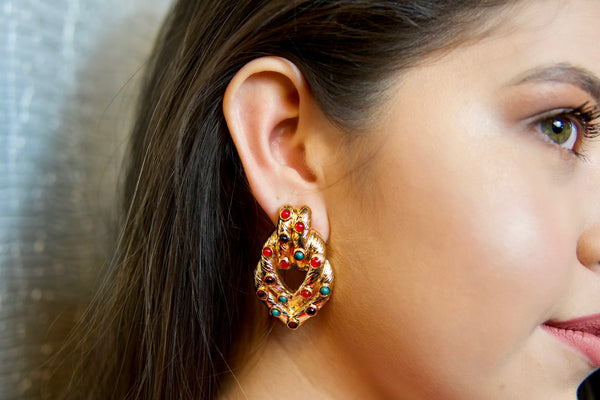 Aretes de Forma de Corazón con Zirconias