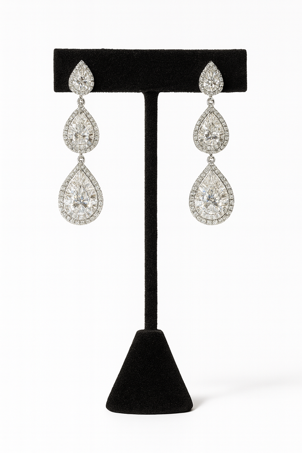 Aritos Plateados 3 Gotas