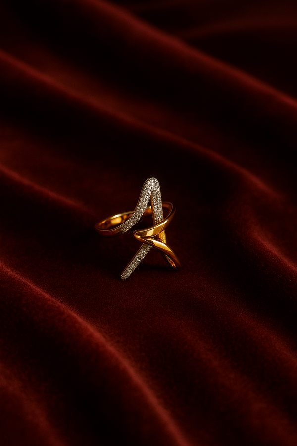 “A” Ring Dorado y Plateado
