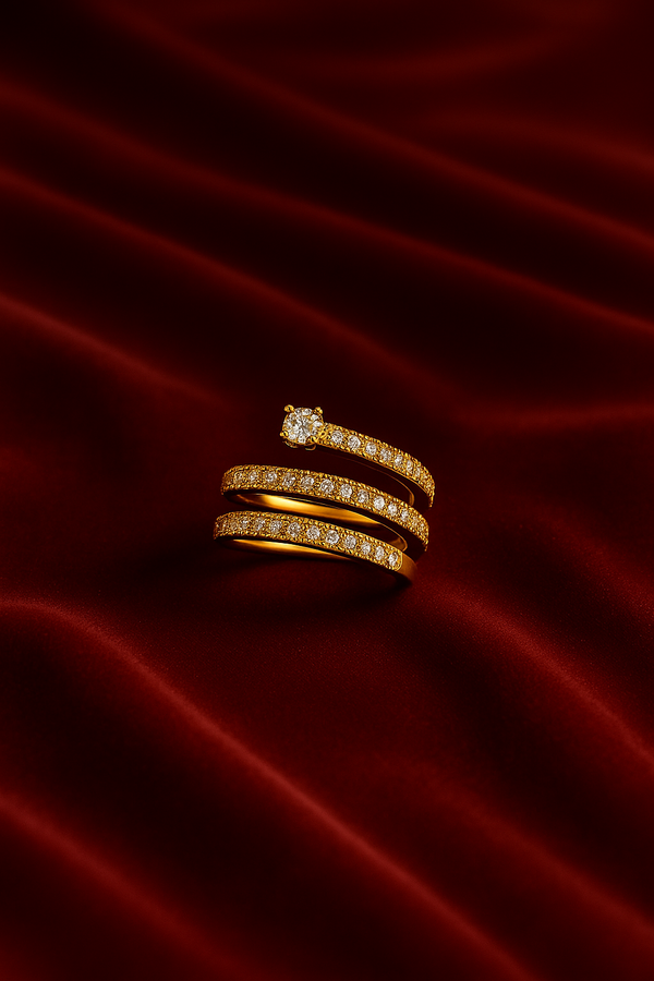 Anillo Dorado Espiral