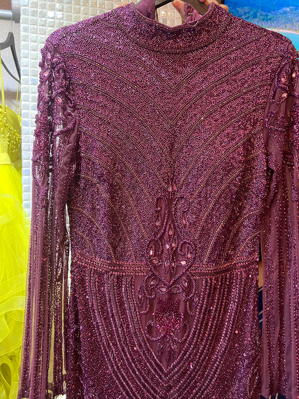 Berry pinkish elegant longsleeve dress