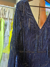 Wavy ocean blue party dress