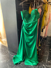 Emerald green corset laced dress