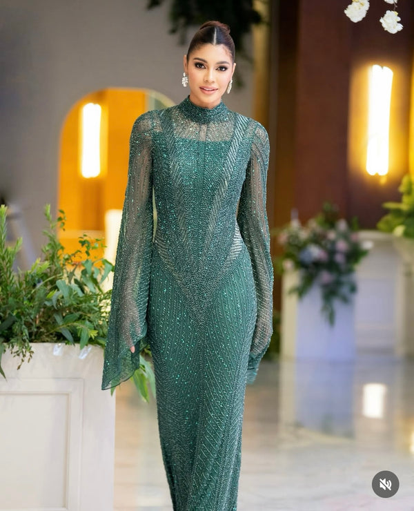 Alliah diagonal sleeve dress