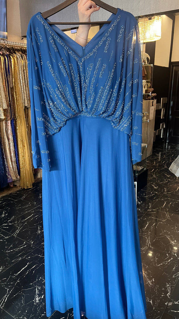 Indigo dreamy cape dress