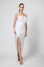Ashley strapless feathered dress