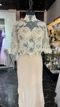 Creamy Elegance: Lace Set (Top and Skirt) with Appliques & Turtle Neck