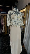 Creamy Elegance: Lace Set (Top and Skirt) with Appliques & Turtle Neck