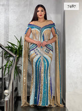 Salama Blue tones long sleeve dress