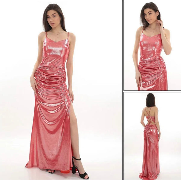 Metallic back corset cute dress