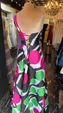 Tricolor polka dot A-line dress