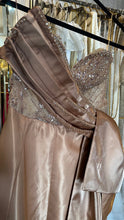 Camel brown strapless dress