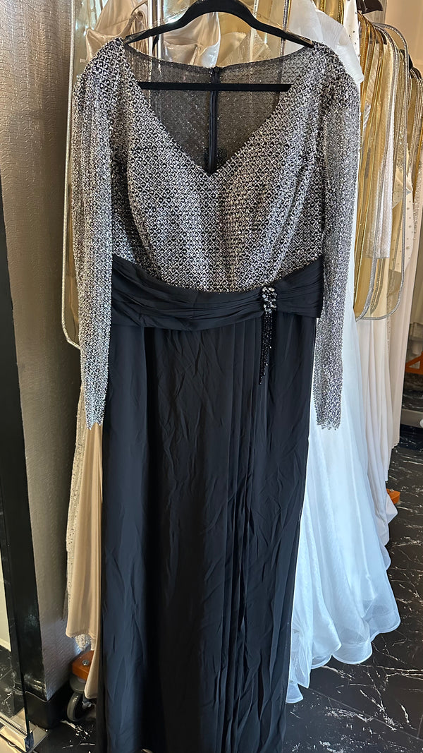 Woman in Black Silver dress