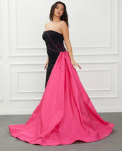 Showstopping Fuscia on Black dress