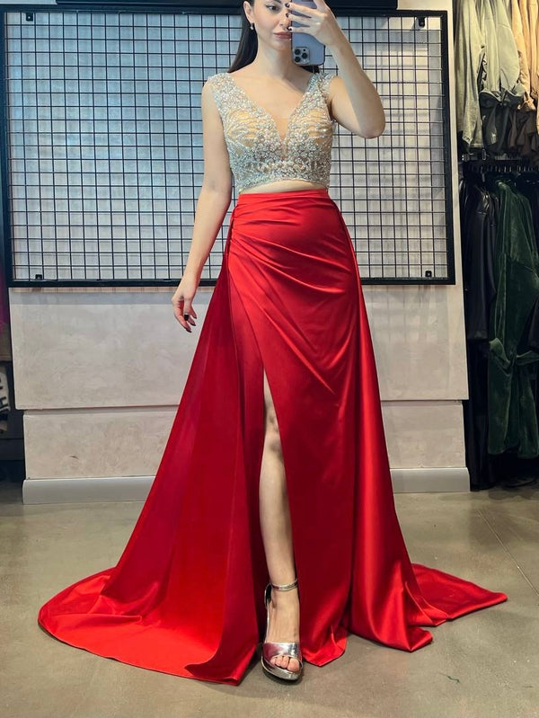 Dalai red two piece dress
