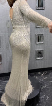 Khajula bejeweled nude and silver dress
