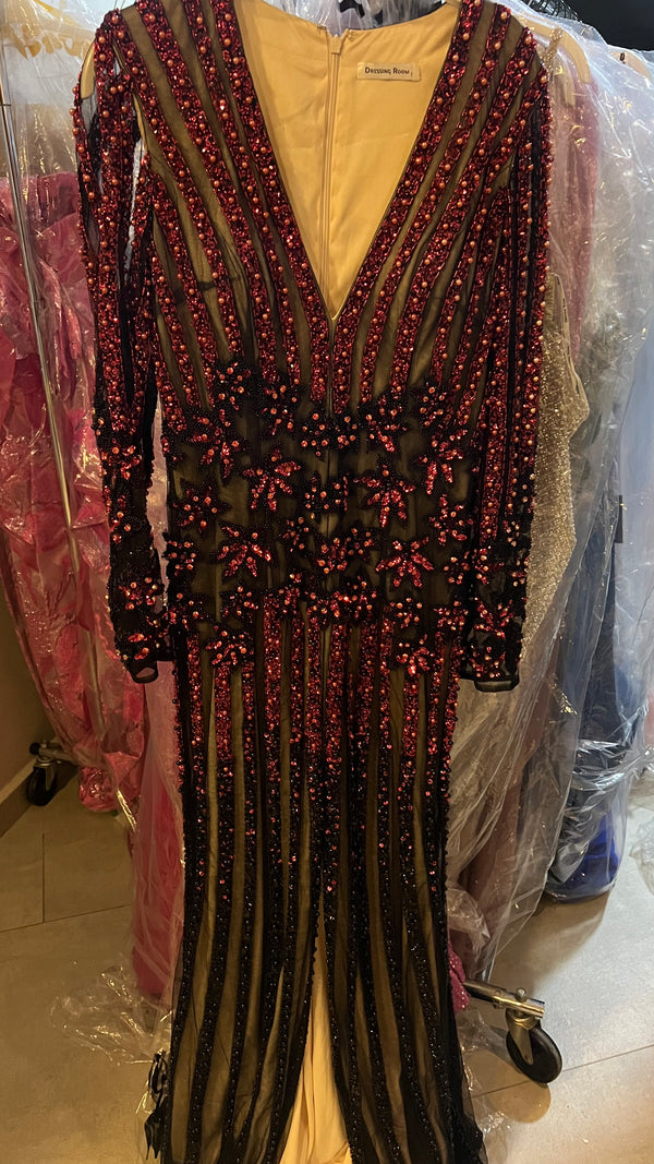 Crimson eclipse longsleeve dress