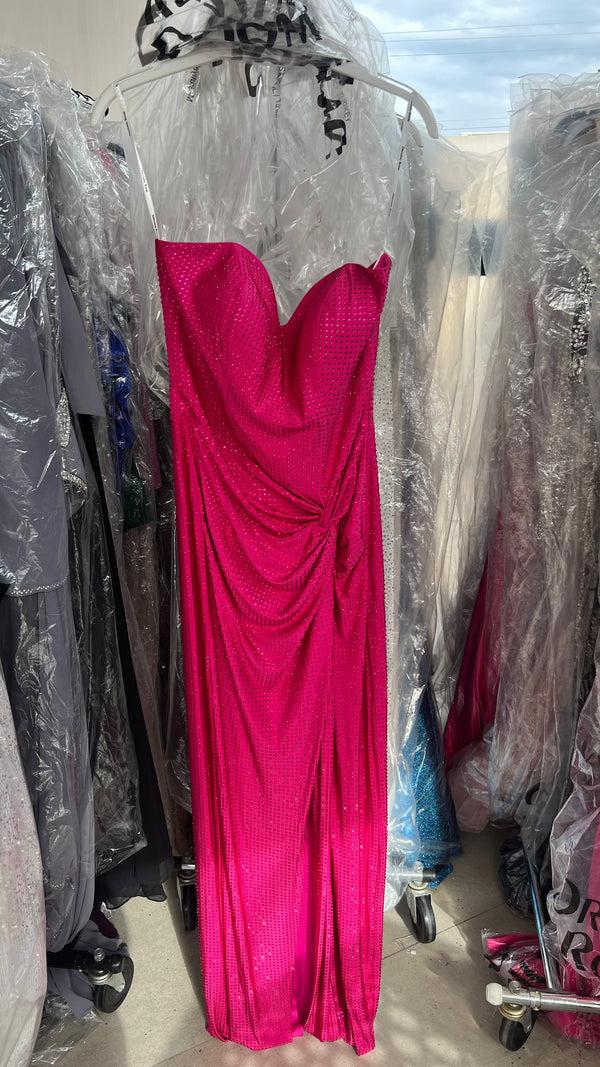 Asha strapless fuchsia dress