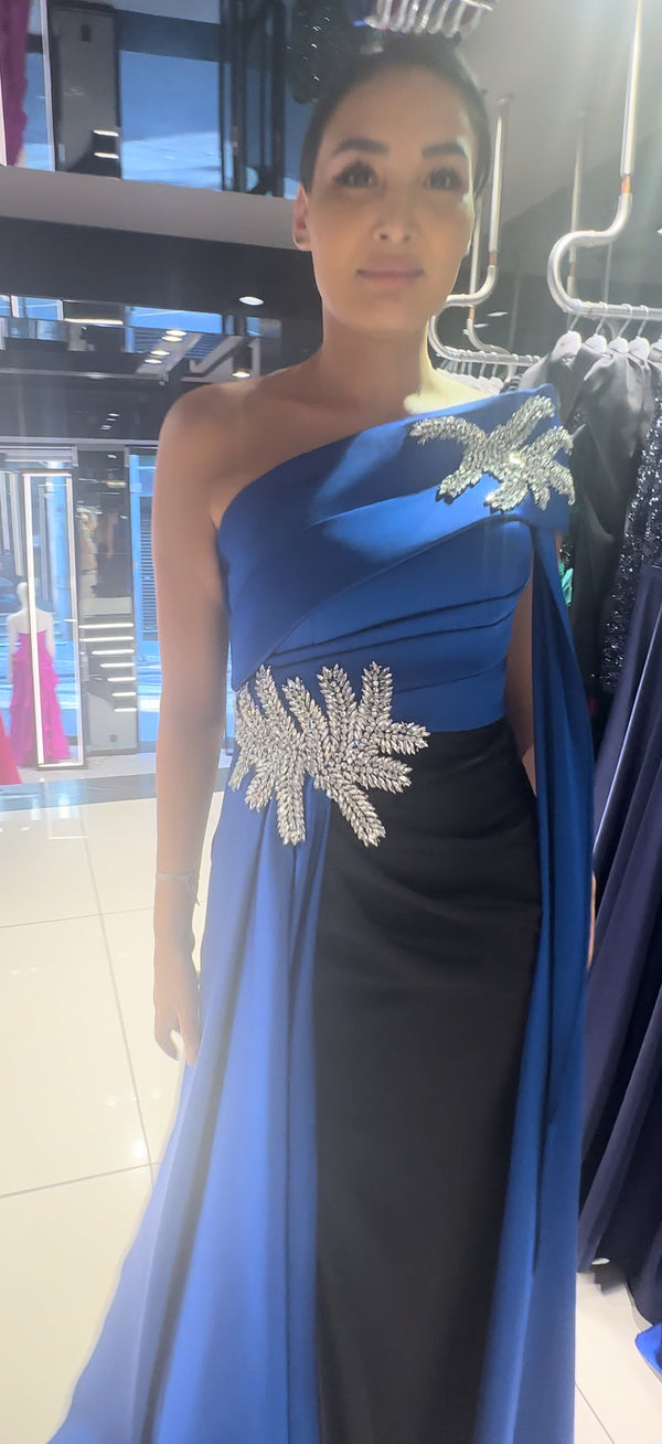 Ladeila royal blue and black dress