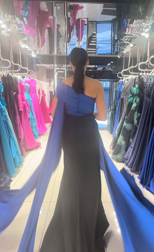 Ladeila royal blue and black dress