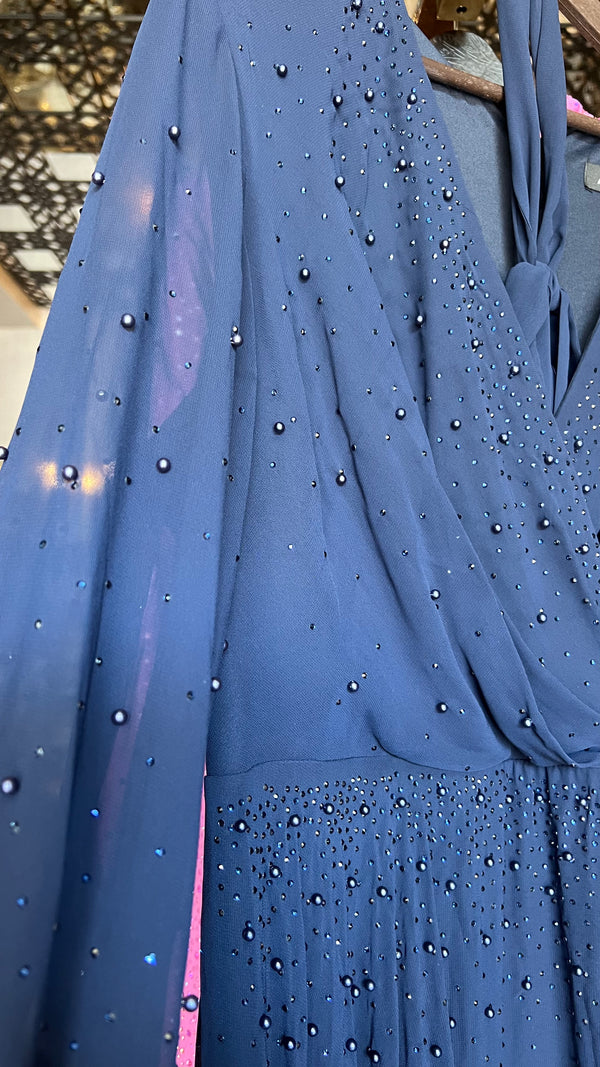 Dark blue dreamy longsleeve dress