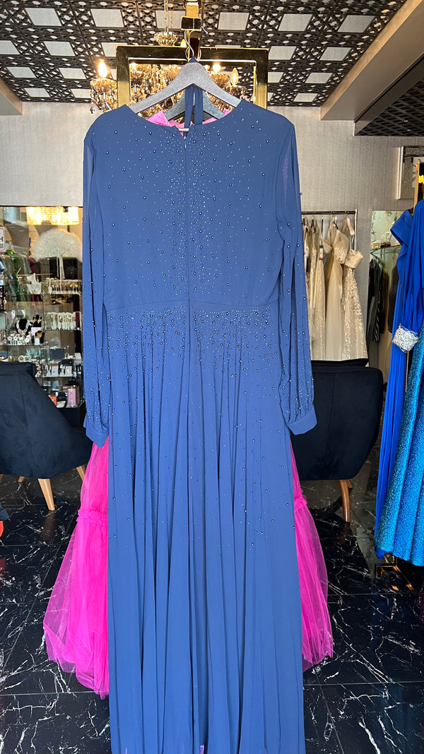 Dark blue dreamy longsleeve dress