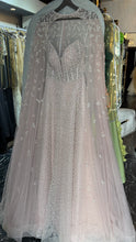 Rosy Crystal Strapless A-line Gown w Cape