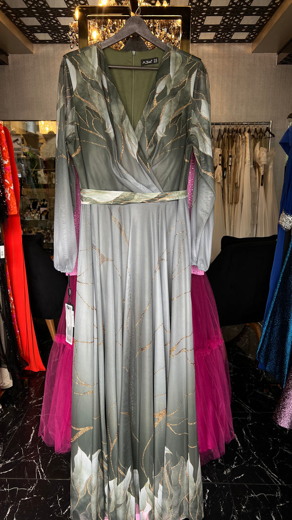 Khaki dreamy gold dress