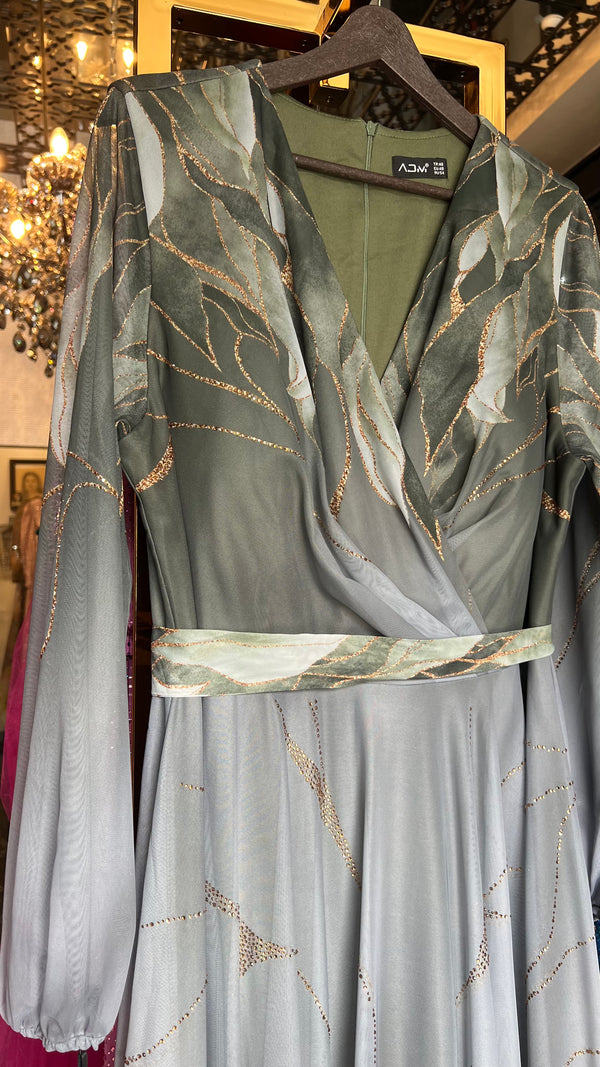Khaki dreamy gold dress
