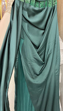 Emerald Enigma: Strapless Draped Corset Gown