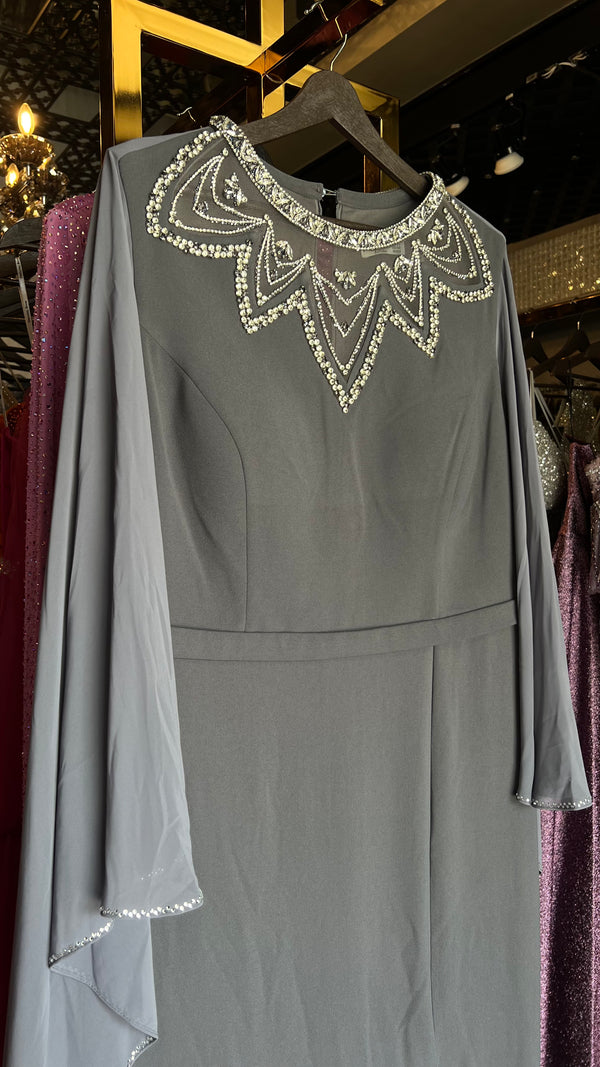 Grey caped dreamy dress