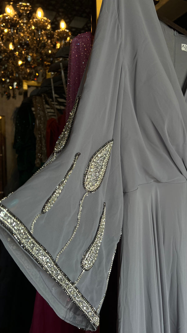 Grey V-neck dreamy dress
