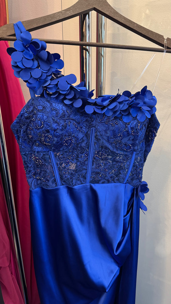 At the garden blue dress