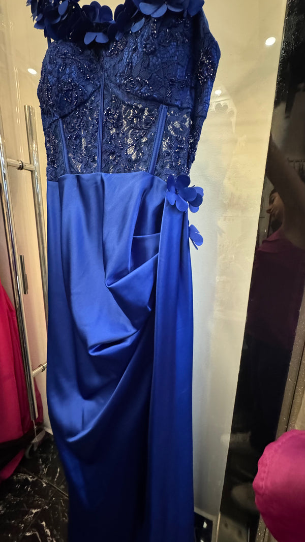 At the garden blue dress