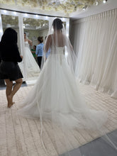 Vestido de novia estilo linea A con corset decorativo strapless