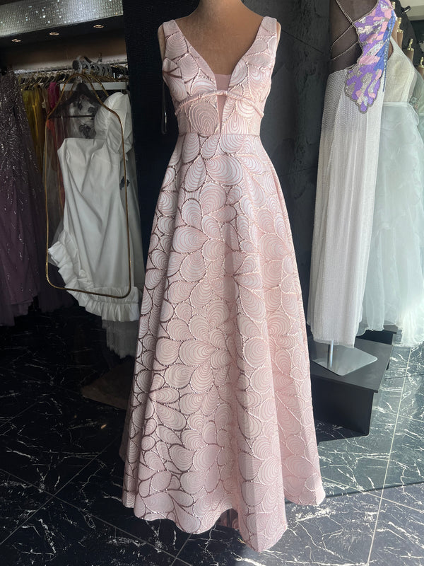 Cute elegant A-line pink dress