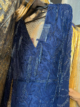 Wavy ocean blue party dress
