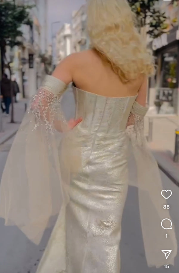 Golden Dream Jewel-Encrusted Mermaid dress