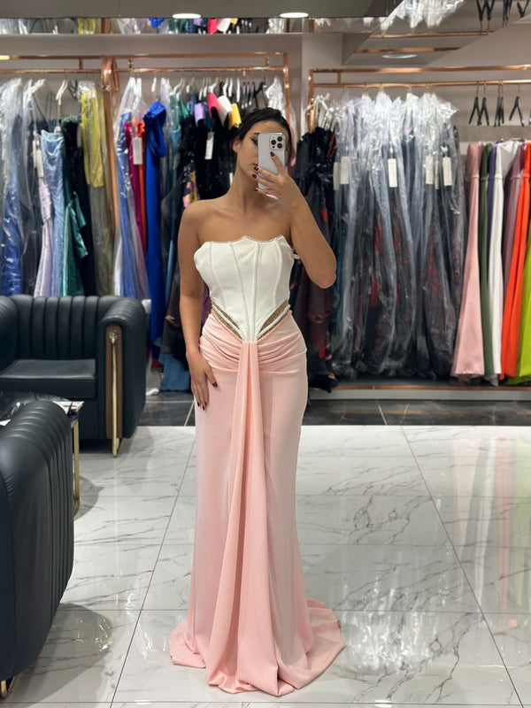 Crimson Majesty strapless dress