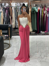 Crimson Majesty strapless dress