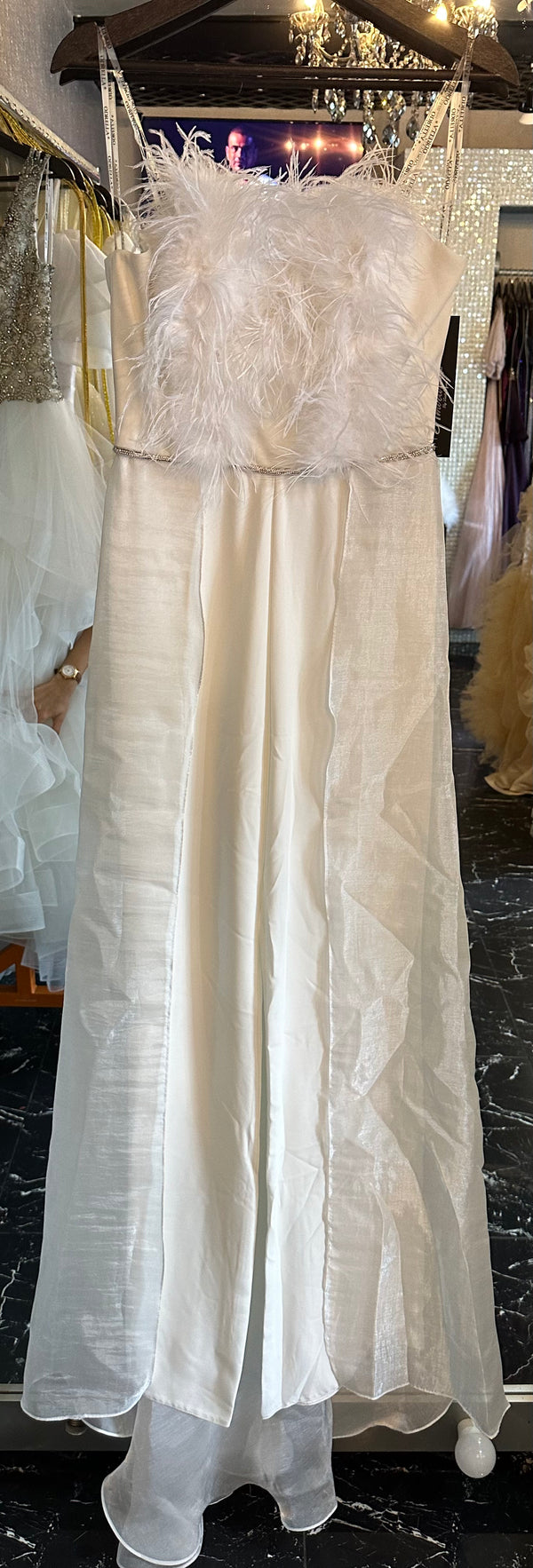 Serena bridal jumpsuit with layered skirt