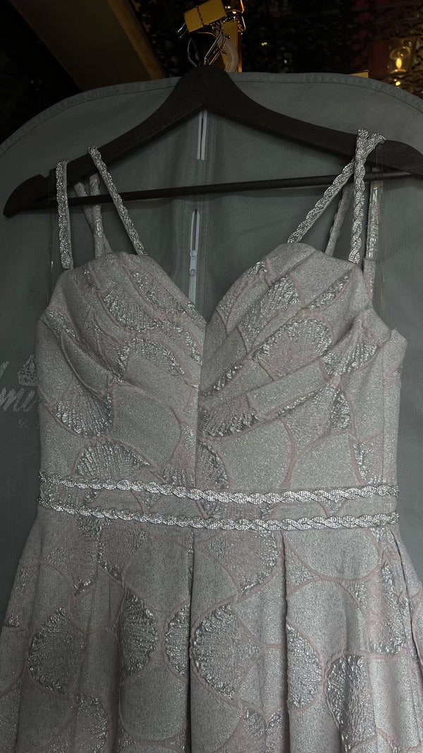 Soft pink brocade dress