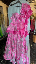 Floral pattern A-line fuscia dress