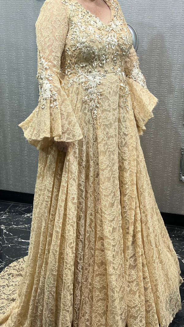 Champagne dream long-sleeved dress