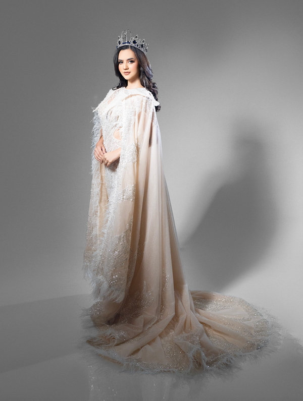 Royalty with cape dress