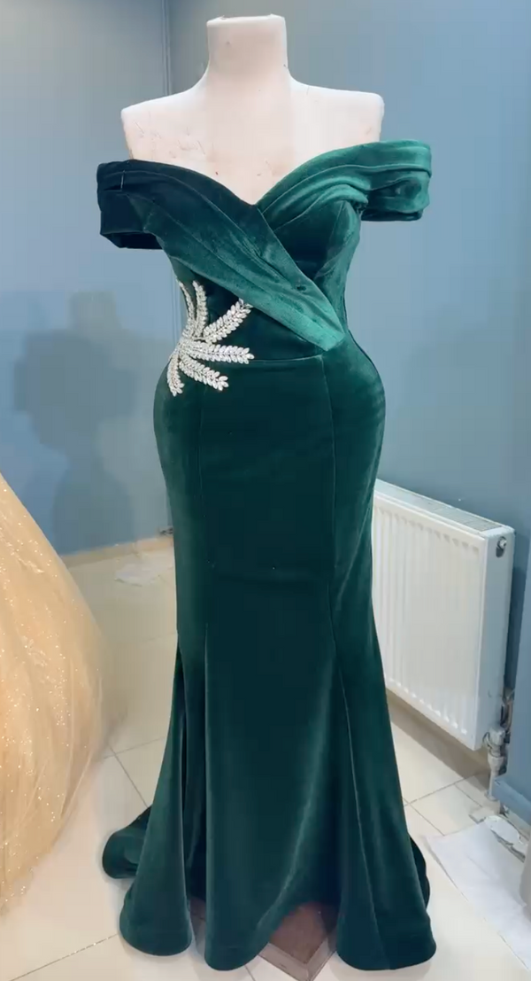Vestido velvet verde oscuro (Encargo especial)