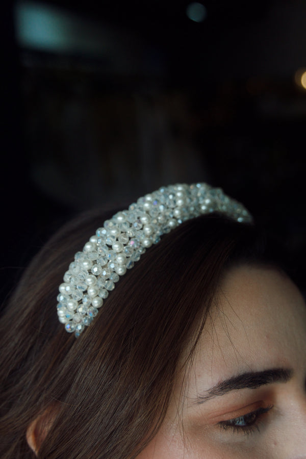 Diadema de Cristales y Perlas