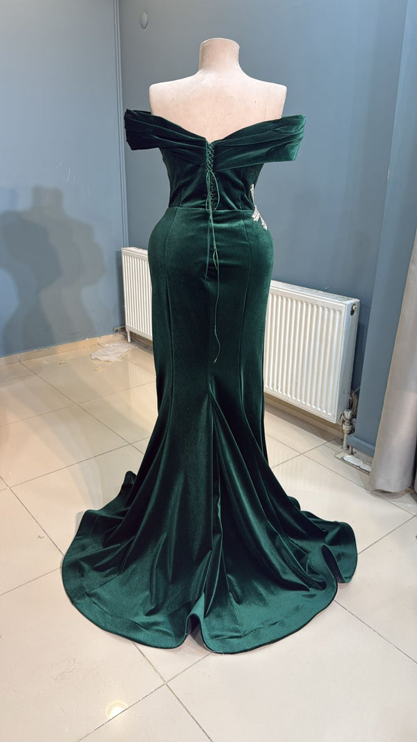 Vestido velvet verde oscuro (Encargo especial)